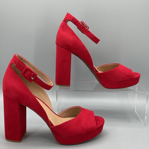 Sun + Stone Shoes - NEW Sun + Stone Women’s Reema Peep Toe Platform Sandals Cherry Size 10M